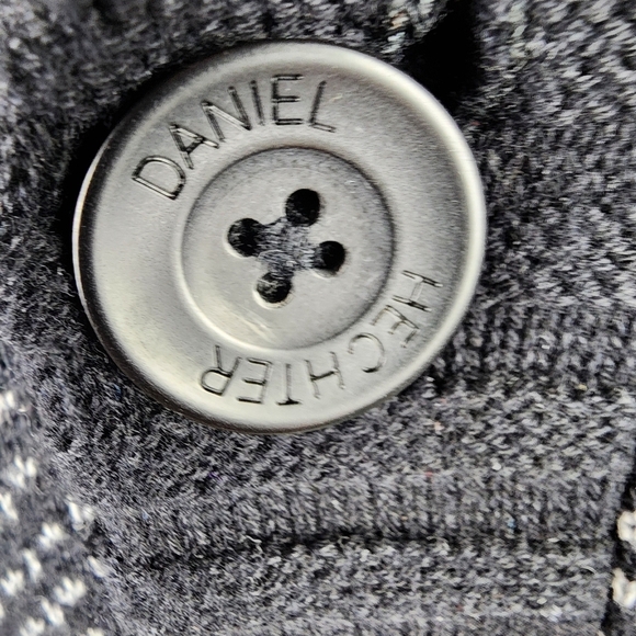 Daniel Hechter Paris Cotton Shawl Collar Grampa Cardigan Navy Size 2X Preppy - Picture 6 of 14